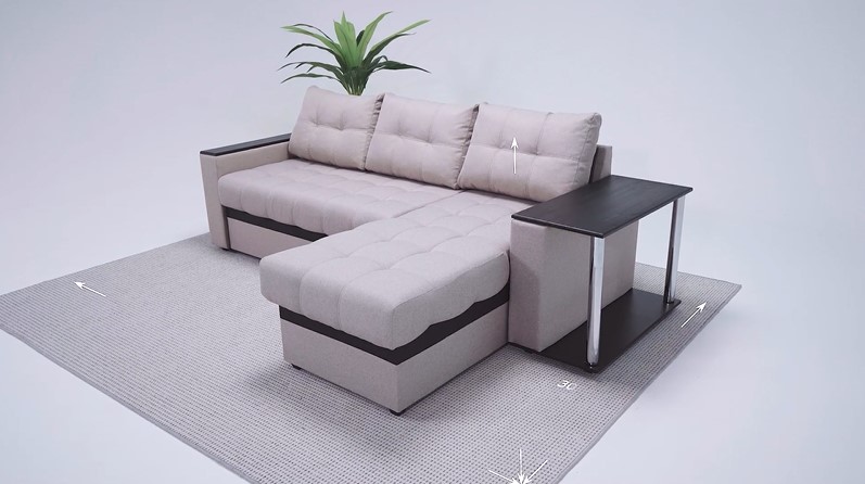 Угловой диван Атланта НПБ экокожа белый