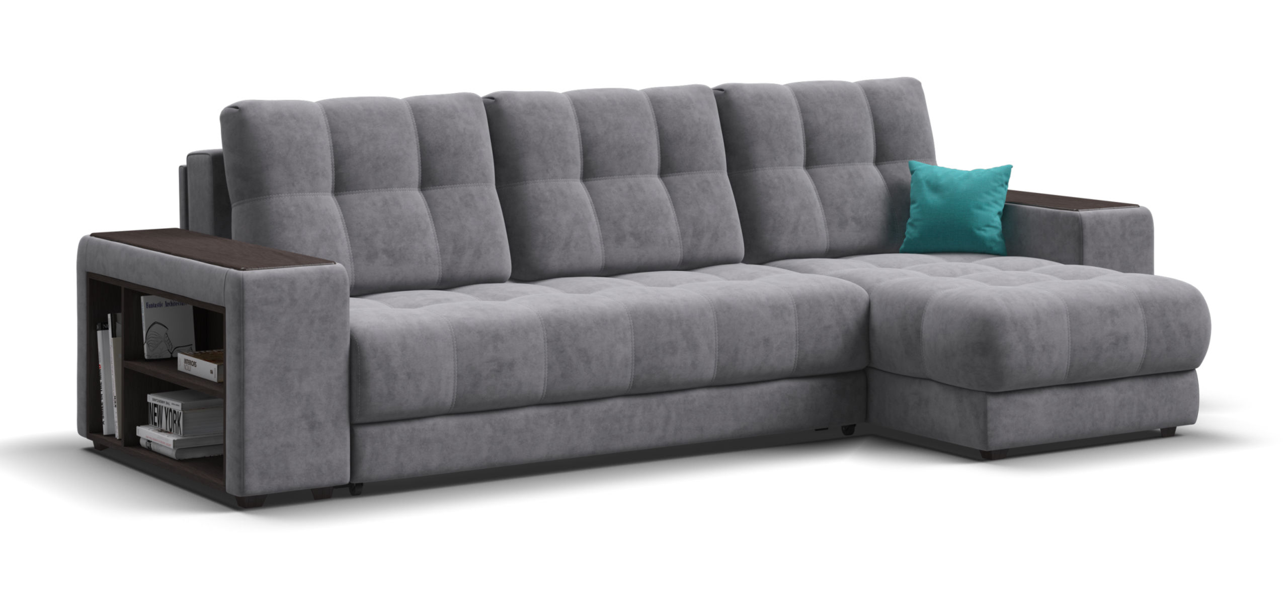 

Угловой диван Босс ХЛ велюр Роял агат