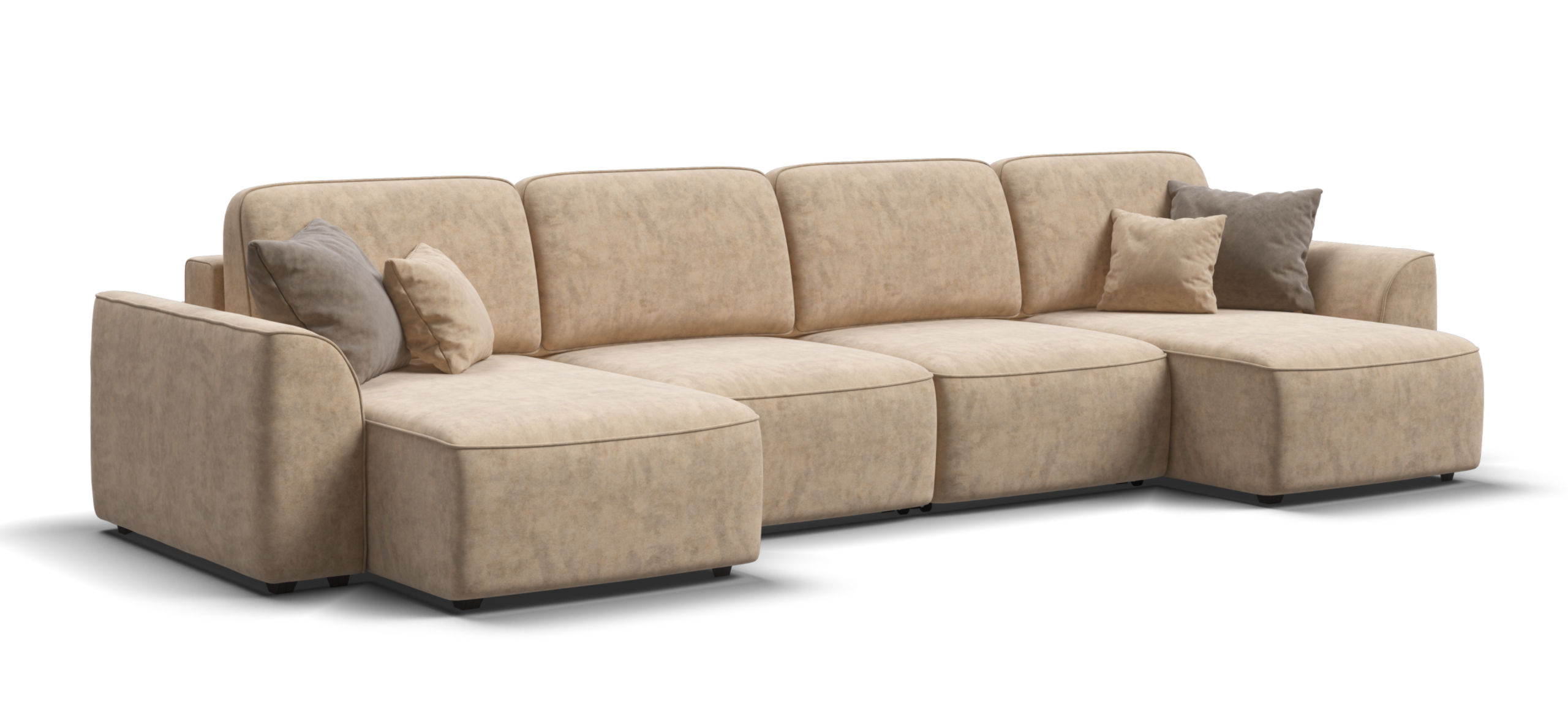 П-образный диван Кинг Модуль велюр Роял шампань