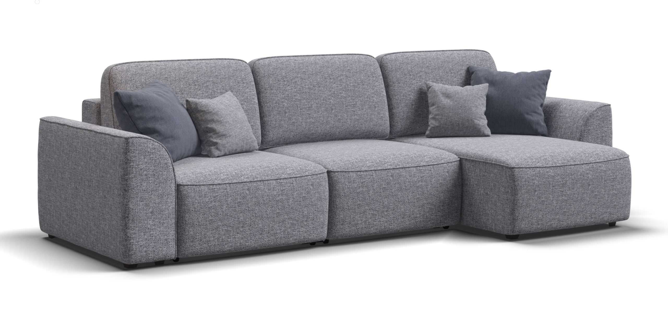 Угловой диван Кинг Рогожка Венто серый 59999₽