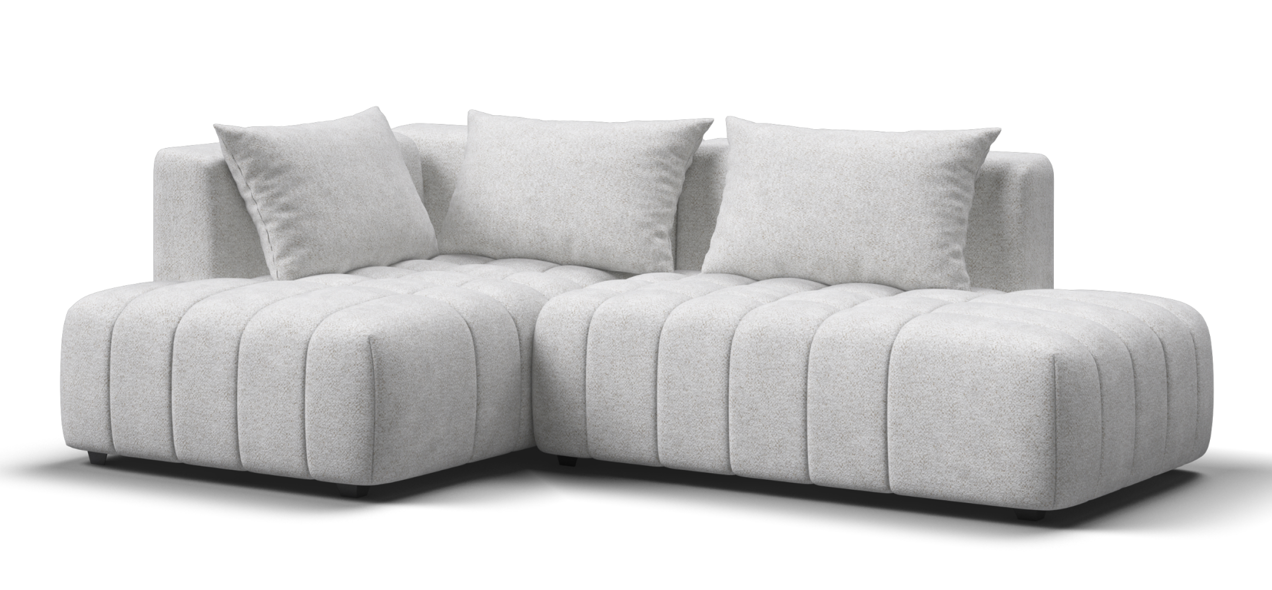 

Угловой диван левый Босс Твин Шенилл Клауд крем, Милк