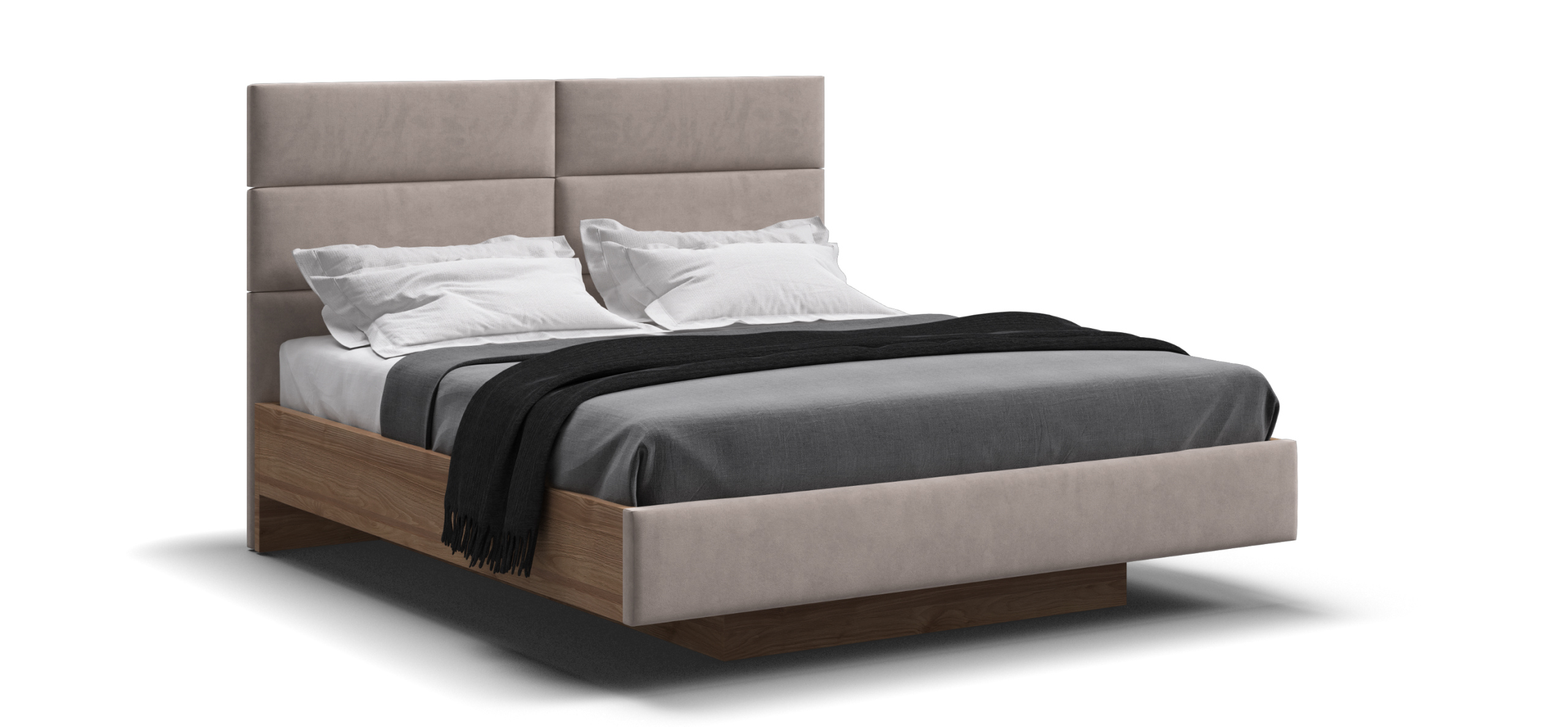 Босс Лофт КроватьПМ 160200 велюр Монолит латте Орех селект 32700₽