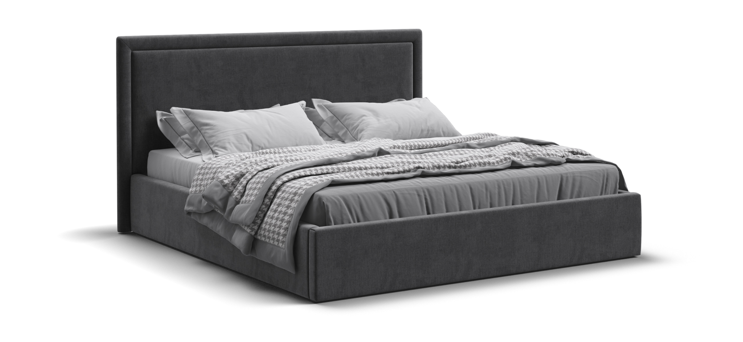 

Фрея Кровать без ПМ 160*200 велюр Монолит серый