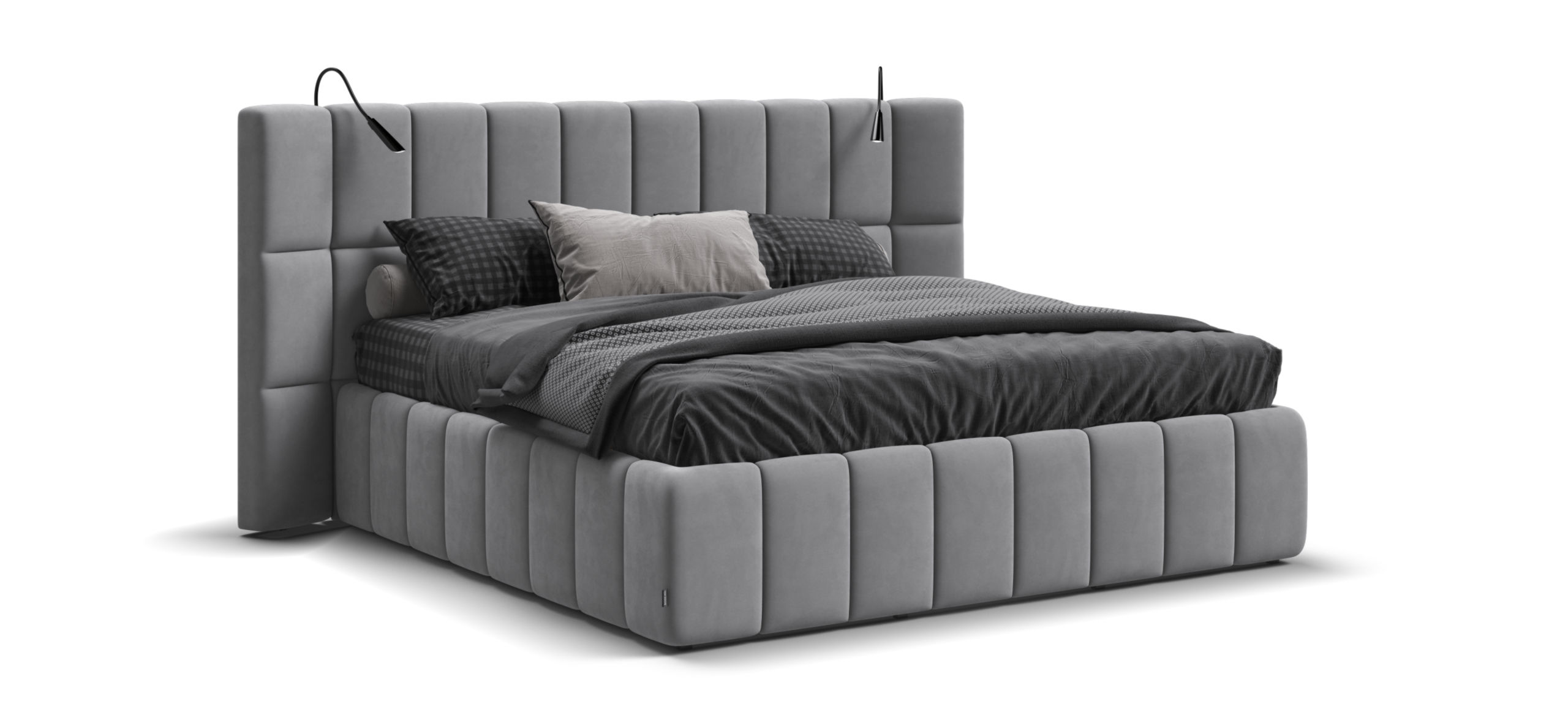 Босс ХО Кровать 180200 велюр Монолит сталь 109700₽