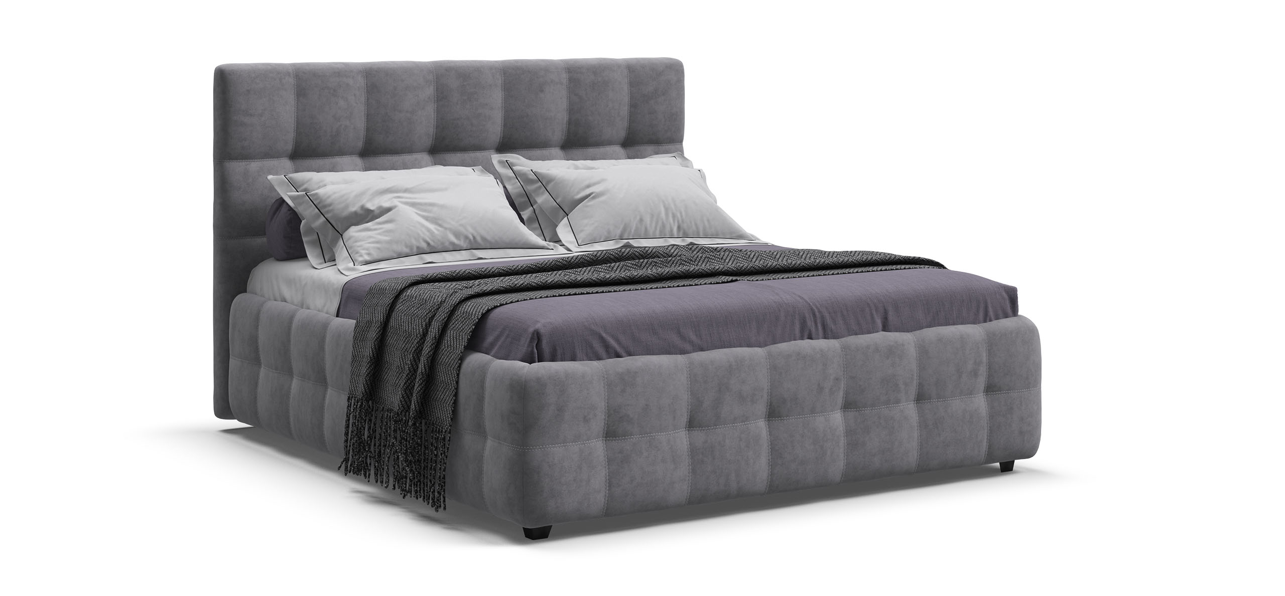 

Босс Кровать+ПМ 160*200 велюр Роял агат