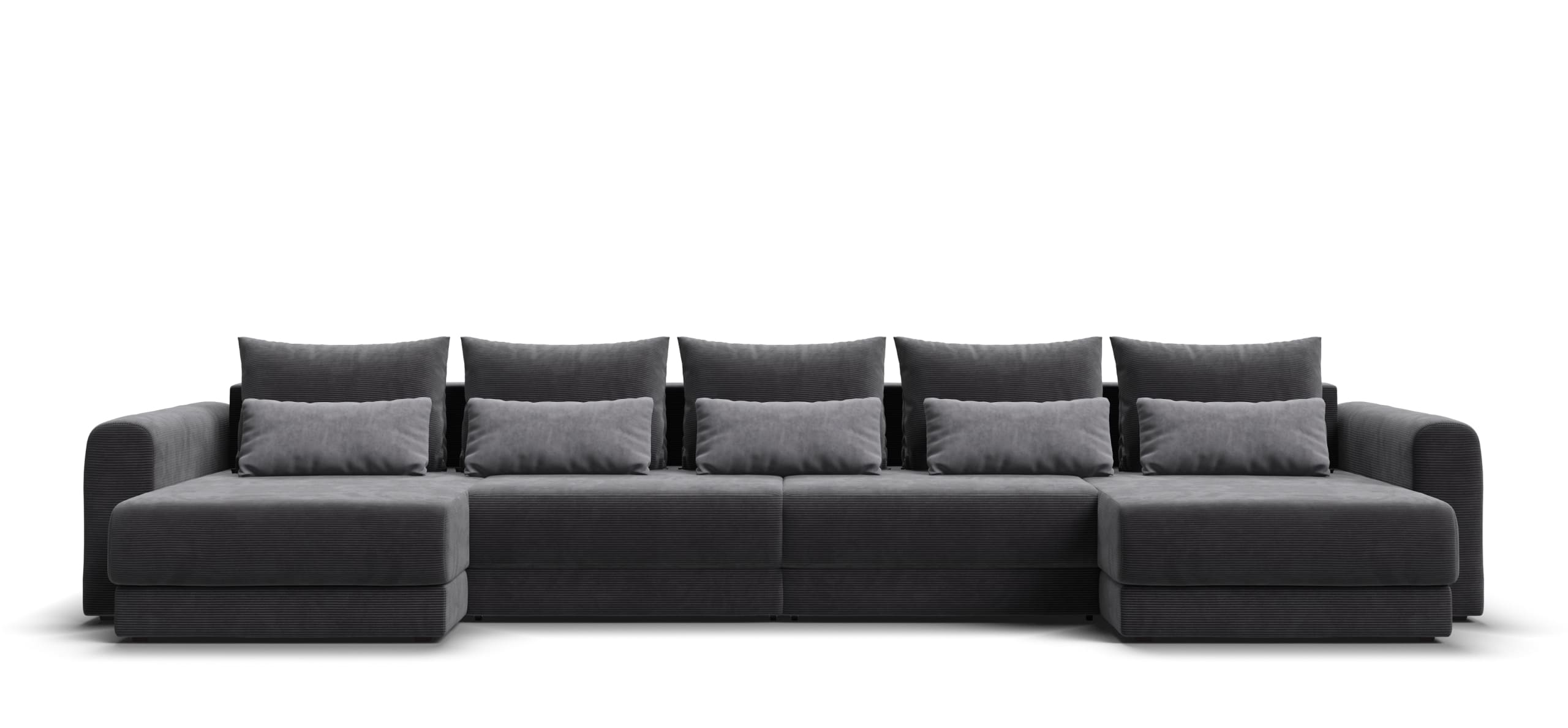 Модульный п-образный диван Ричмонд Модуль Вельвет Корд графит 101995₽