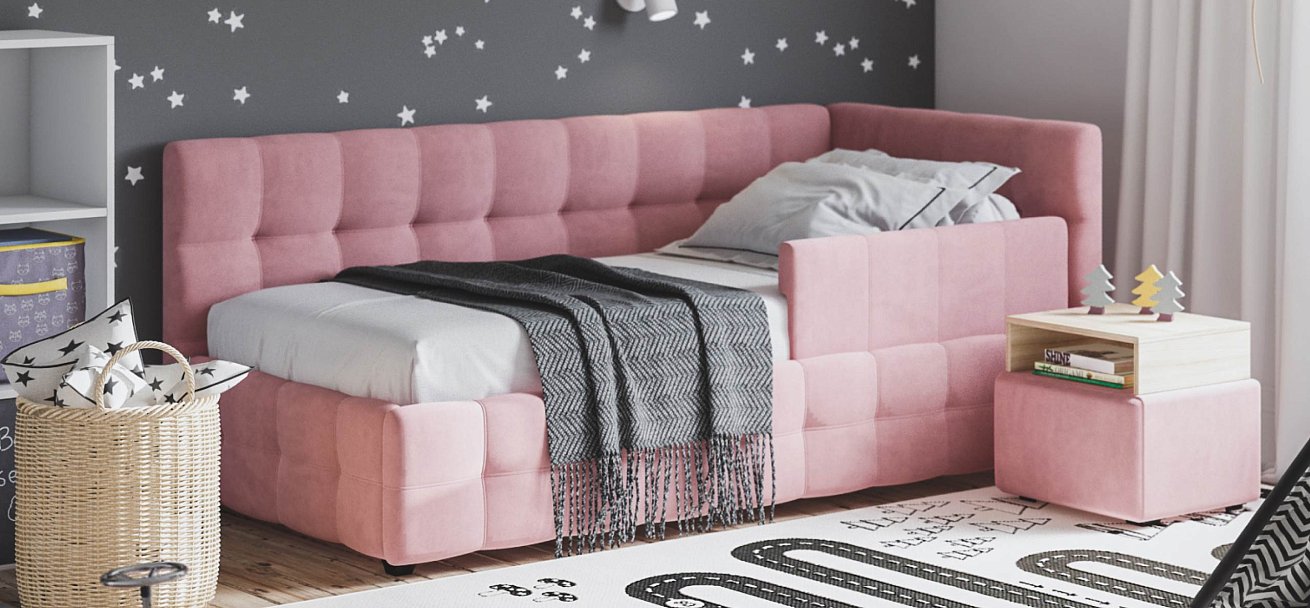 Бортик для Босс Мини велюр Монолит розовый