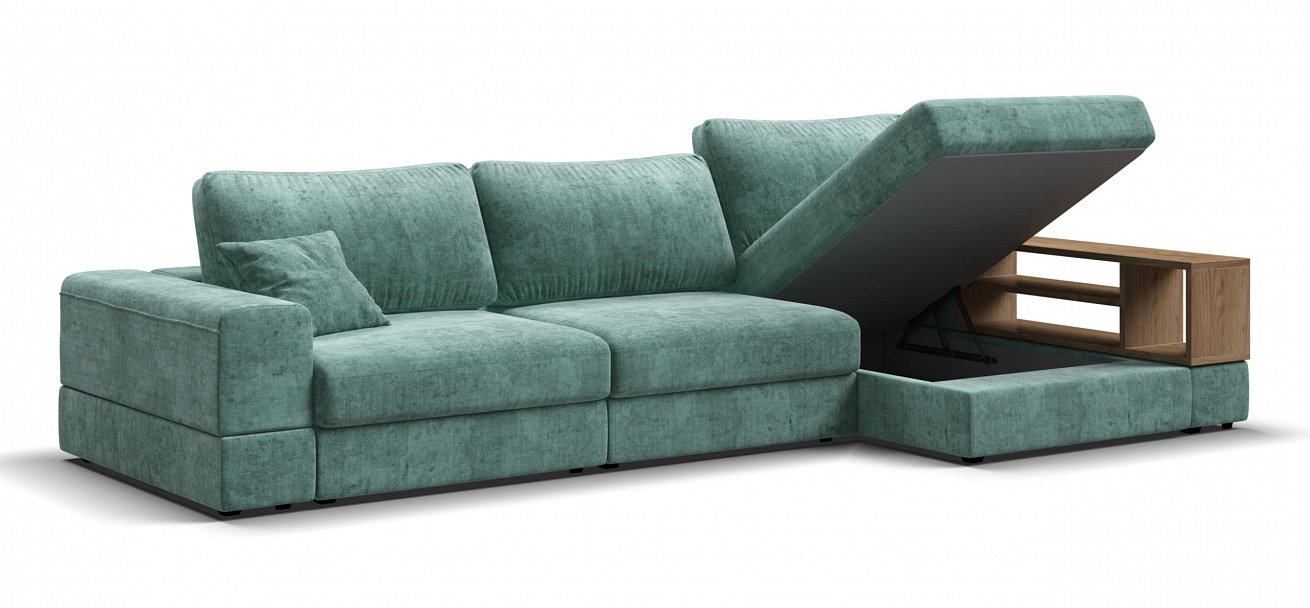 Угловой диван-кровать Босс Модуль ХЛ Шенилл Глосс минт