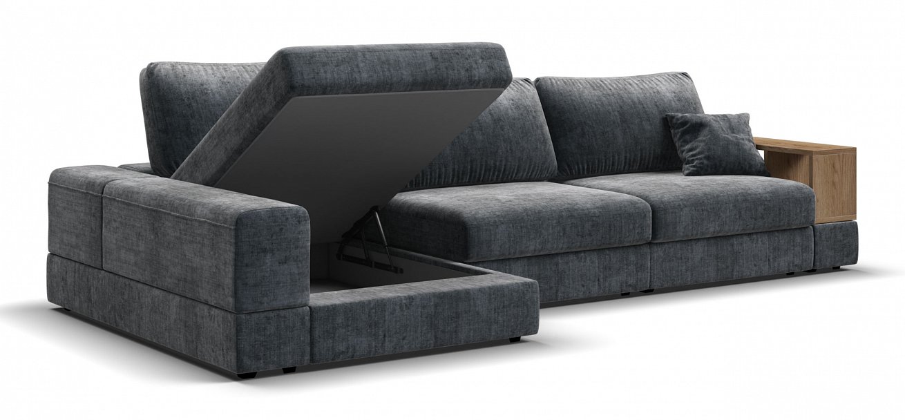 Угловой диван-кровать Босс Модуль ХЛ Шенилл Глосс карбон