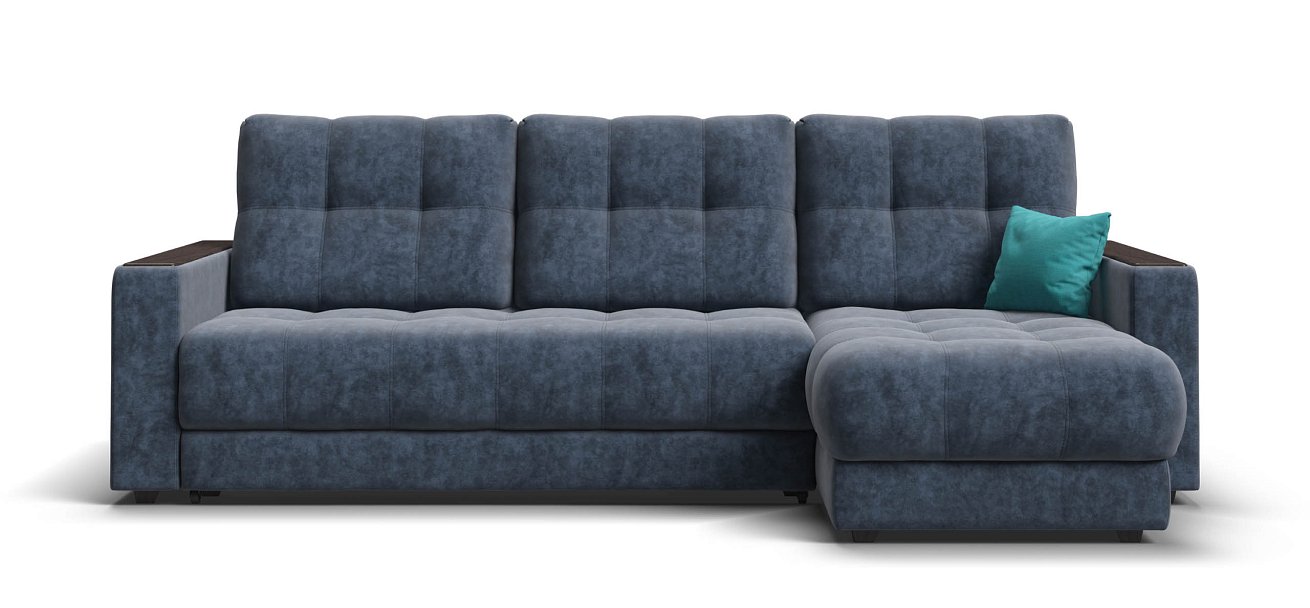 Угловой диван Босс Классик велюр Роял синий