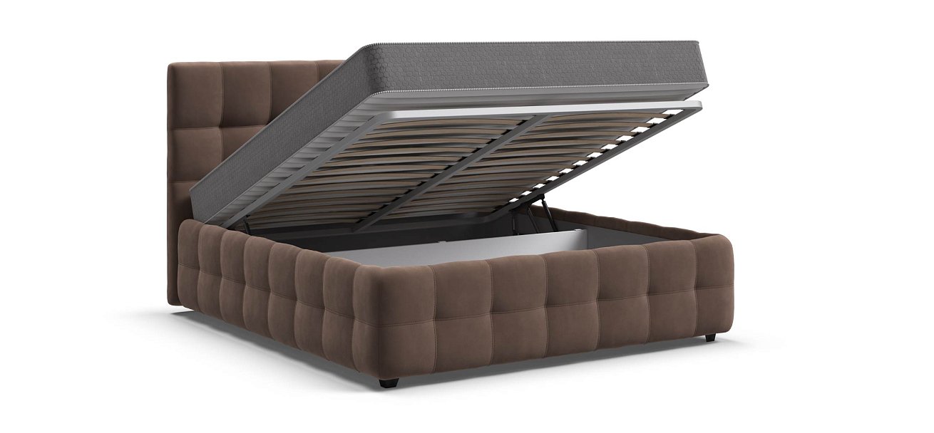 Босс Кровать+ПМ 160*200 велюр Монолит мокко