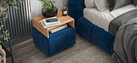 Тумба Босс велюр Монолит синий, Орех селект 2