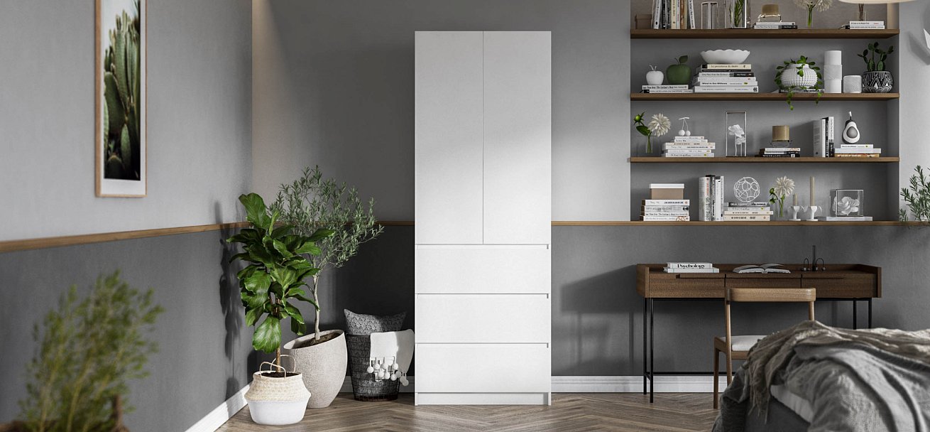 Идея 80 шкаф распашной 2Д+ящики Белый