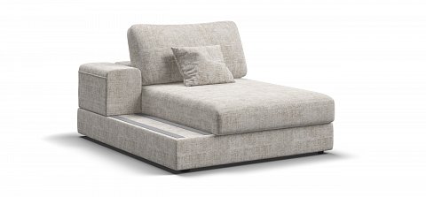 Босс Модуль оттоманка левая Шенилл Смарт кварц