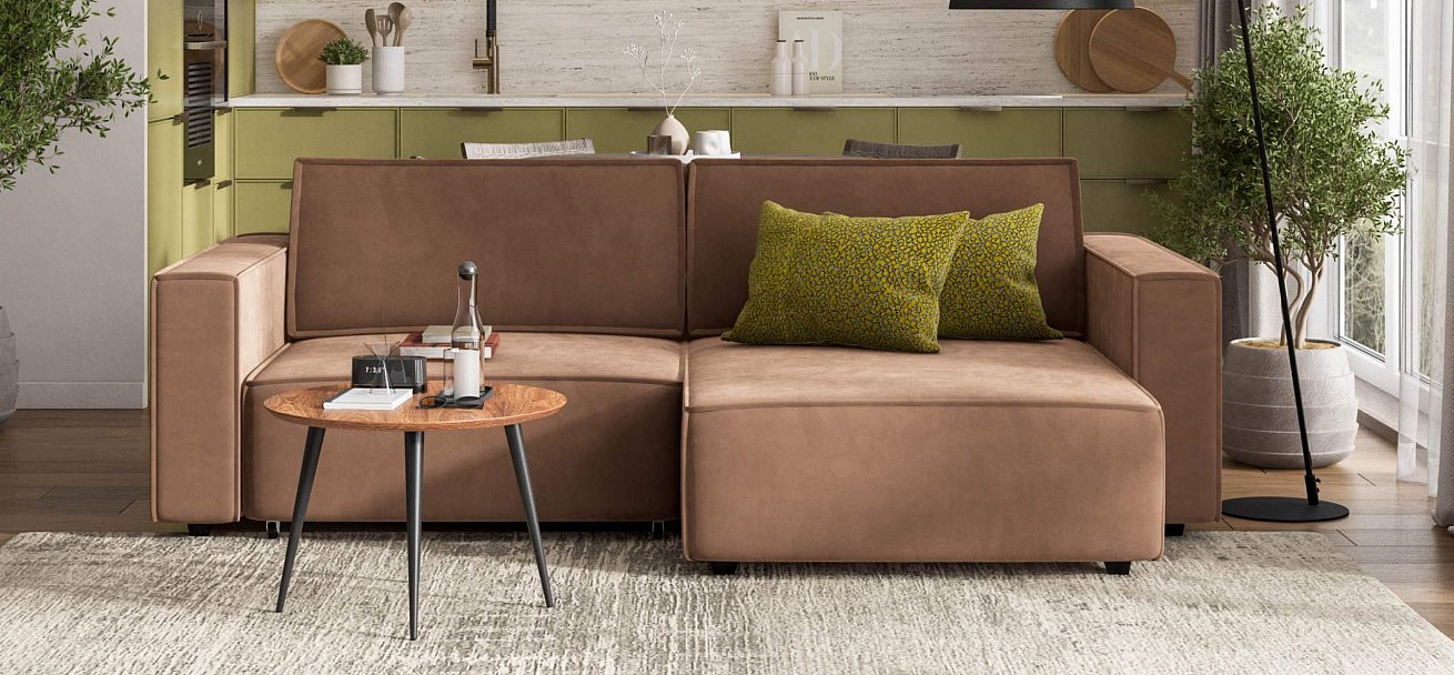 Угловой диван Босс Софт Модуль велюр Монолит мокко