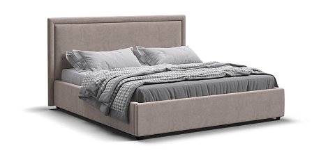 Фрея Кровать+ПМ 160*200 велюр Монолит латте 1
