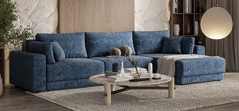 Угловой диван Босс Прайм Макс велюр Роял синий 2