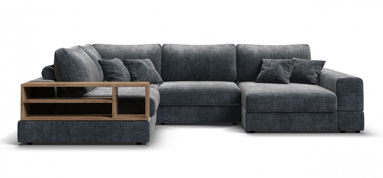 П-образный диван-кровать Босс Модуль Шенилл Глосс карбон