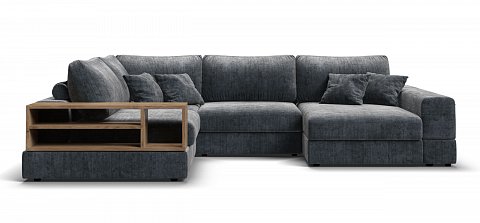 П-образный диван-кровать Босс Модуль Шенилл Глосс карбон 2