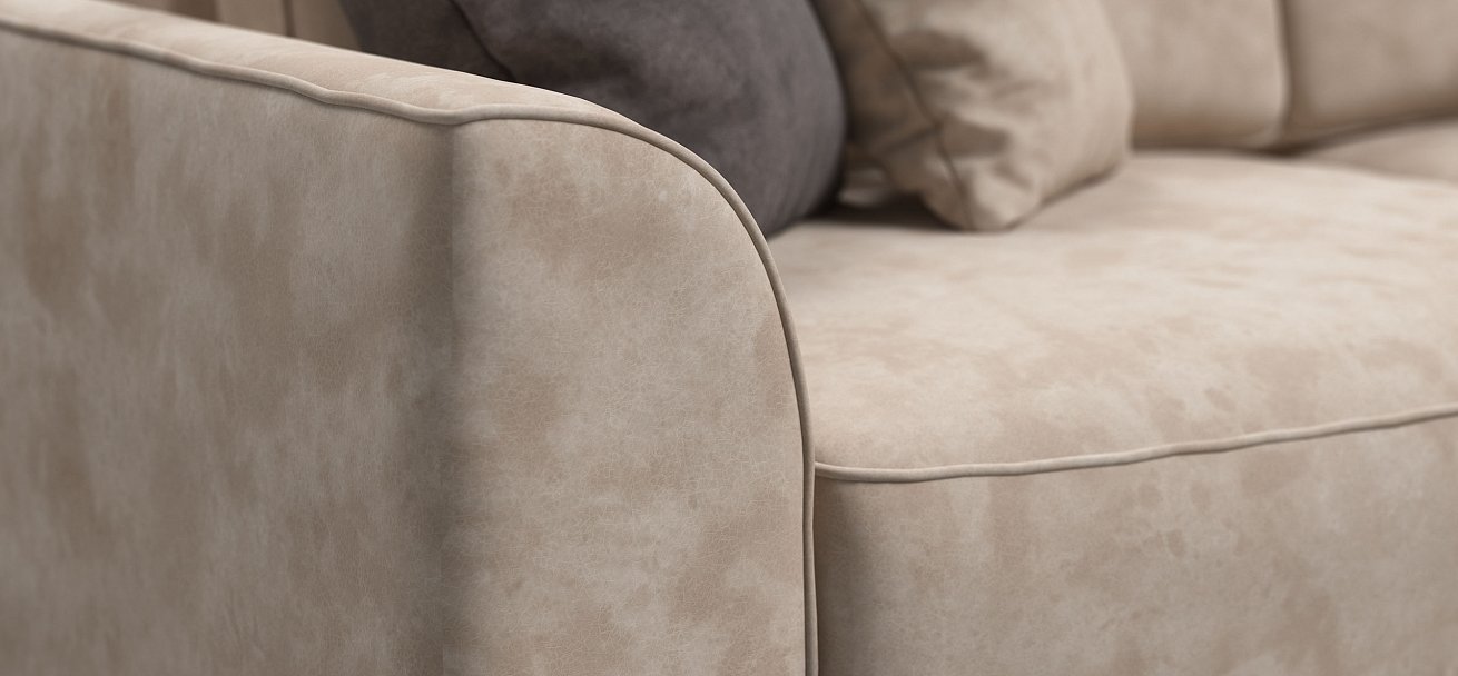 Диван Кинг Модуль Макс велюр Алькантара пепел