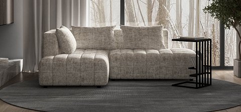 Угловой диван левый Босс Твин Шенилл Смарт кварц 2