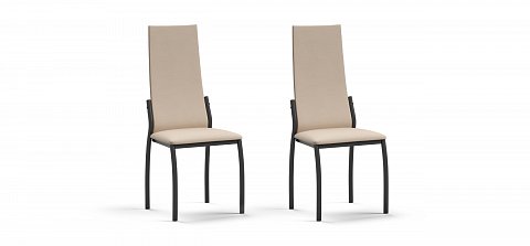 Стул АСТИ 2 шт. экокожа Латте, черный 1