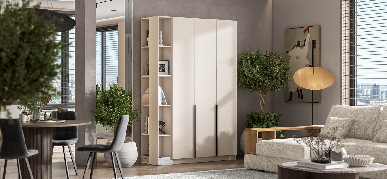 Босс Стандарт 120*220 шкаф распашной 3Д 01 Кашемир