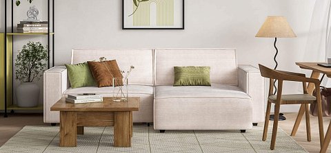 Угловой диван Босс Софт Модуль Вельвет Корд бежевый 2