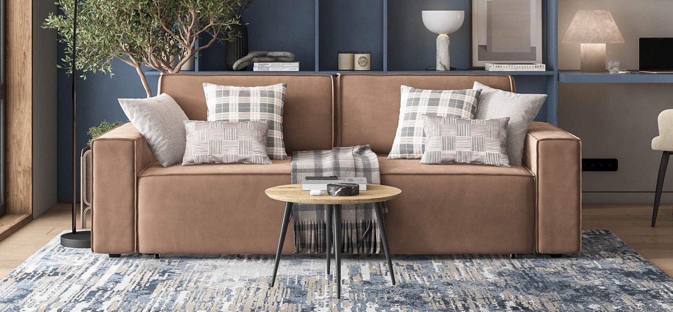 Диван Норд велюр Монолит мокко