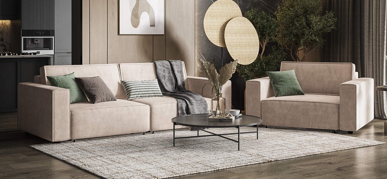 Кресло Босс Софт Модуль  велюр Монолит латте