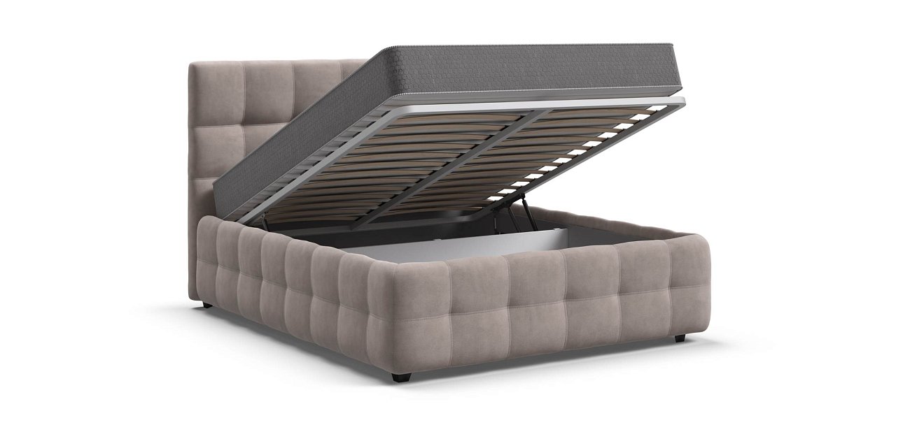 Босс Кровать+ПМ 140*200 Велюр Монолит латте