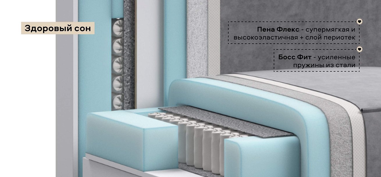 П-образный диван Босс Софт Модуль велюр Роял агат