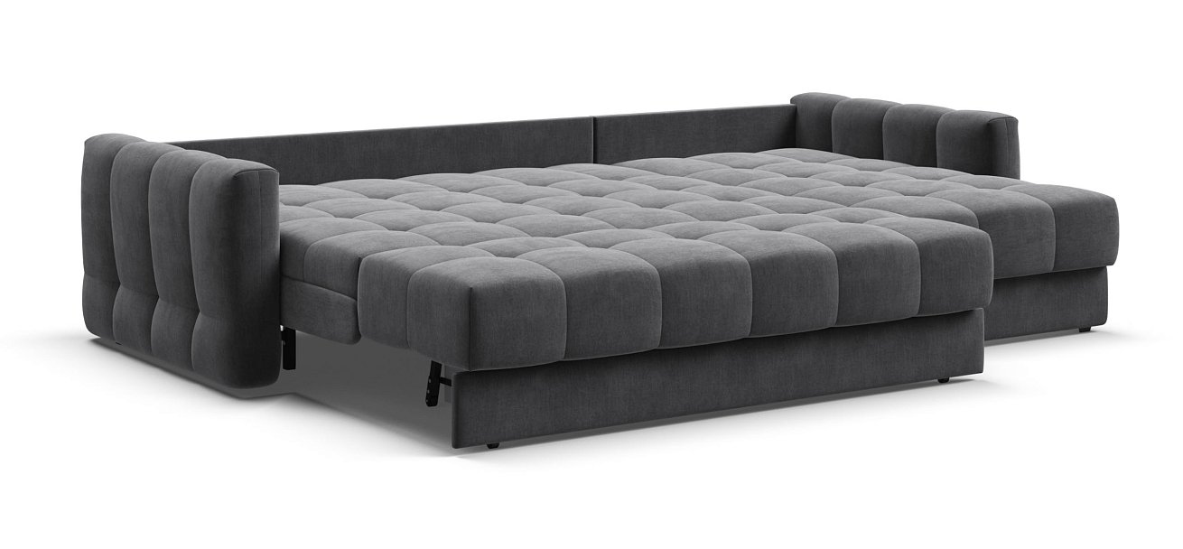 Угловой диван Босс Слип 160 велюр Монолит серый