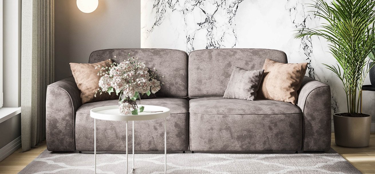 Диван Кинг велюр Алькантара серый