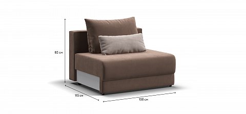 Ричмонд Модуль спальное место велюр Монолит мокко 1