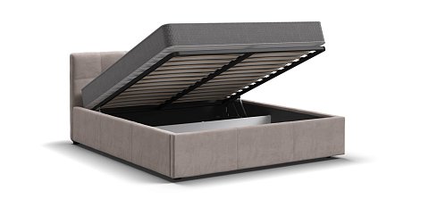 Белла Кровать+ПМ 160*200 велюр Монолит латте 3