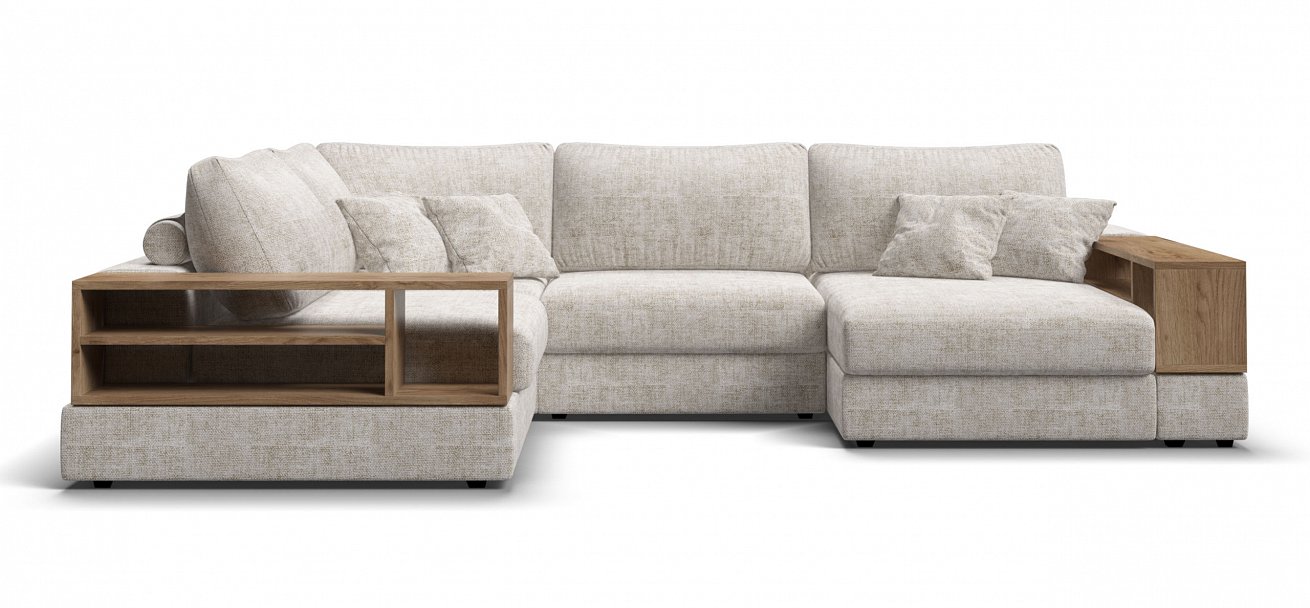 П-образный диван-кровать Босс Модуль Шенилл Смарт кварц