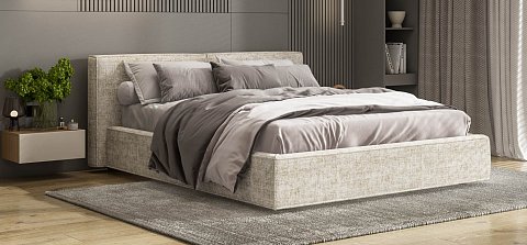 Норд Кровать+ПМ 160*200 Шенилл Смарт кварц 2