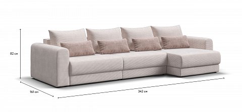 Модульный угловой диван Ричмонд Модуль Макс Вельвет Корд бежевый 1