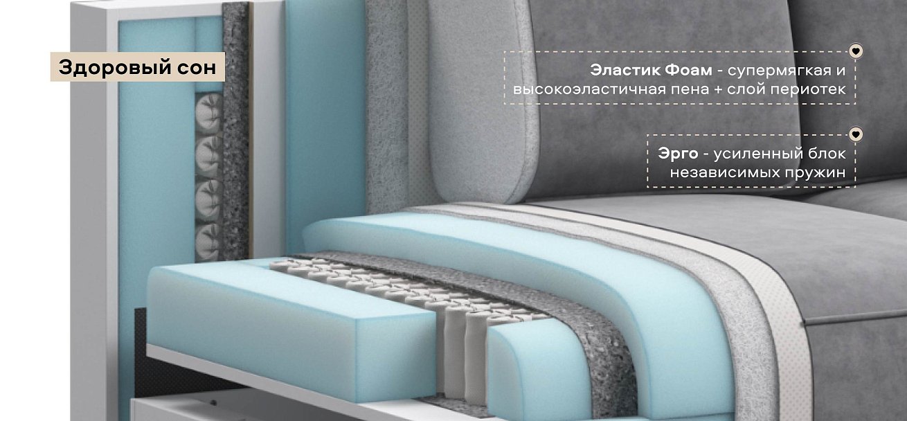 П-образный диван Кинг Модуль велюр Роял агат