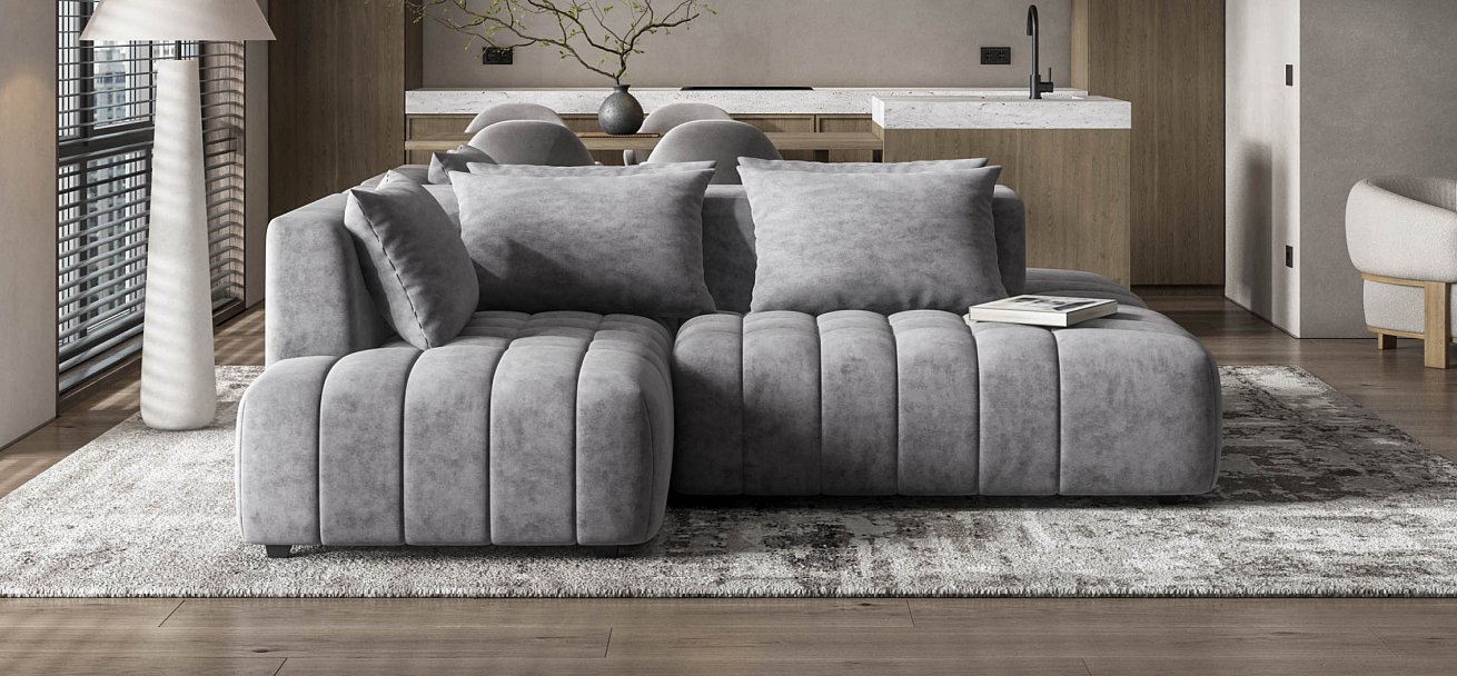 Угловой диван левый Босс Твин велюр Роял агат