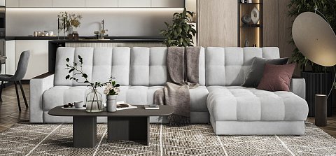 Угловой диван Босс Макс велюр Монолит сталь 2