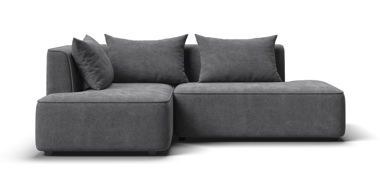 Угловой диван левый Кинг Твин Шенилл Клауд графит