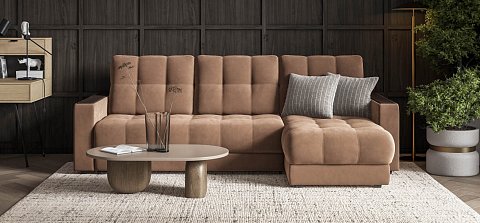 Угловой диван Босс Классик велюр Монолит мокко 2