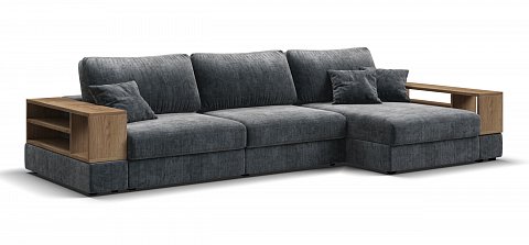 Угловой диван-кровать Босс Модуль ХЛ Шенилл Глосс карбон 1