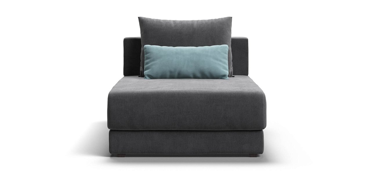 Ричмонд Модуль оттоманка велюр Монолит серый