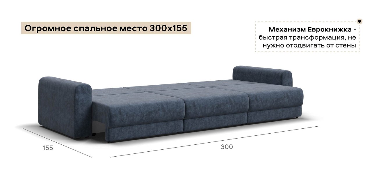 Модульный диван Ричмонд Модуль Макс велюр Роял синий