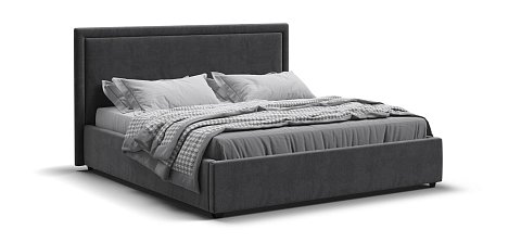 Фрея Кровать+ПМ 160*200 велюр Монолит серый 1