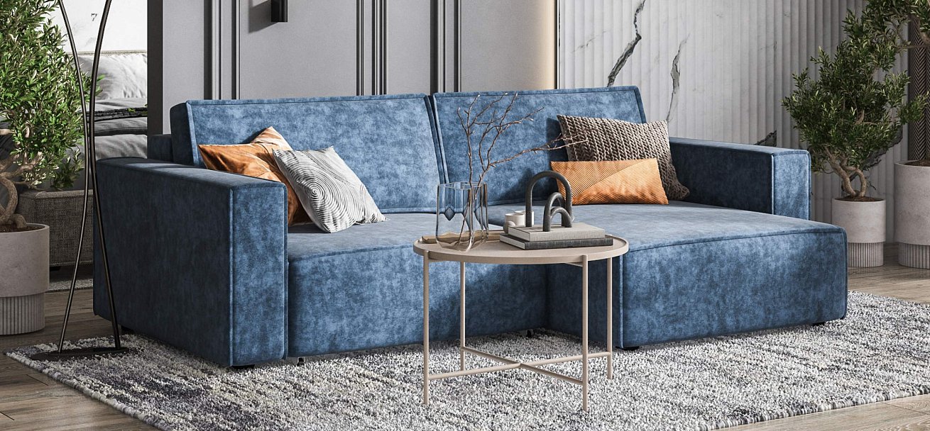 Угловой диван Босс Софт Модуль велюр Роял синий