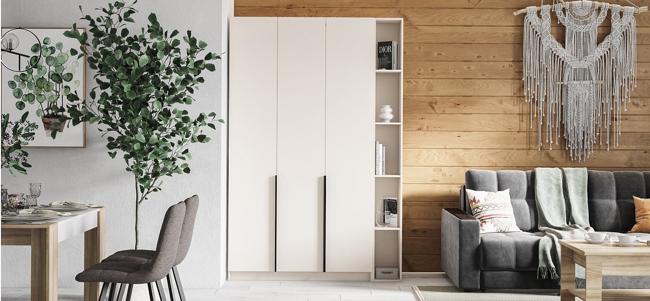 Рим 120 шкаф распашной 3Д 01 Кашемир